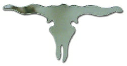 CHROME SMALL LONGHORN 6IN X 3.5IN