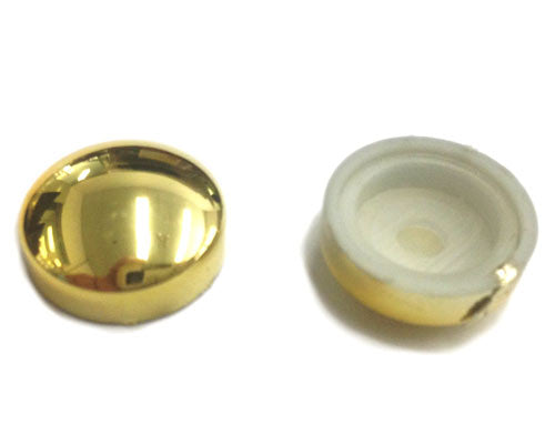 SCREW COVERS SNAP ON DOME 14MM GOLD