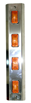 MIRROR LIGHT BAR WITH 4 X LED AMBER EACH