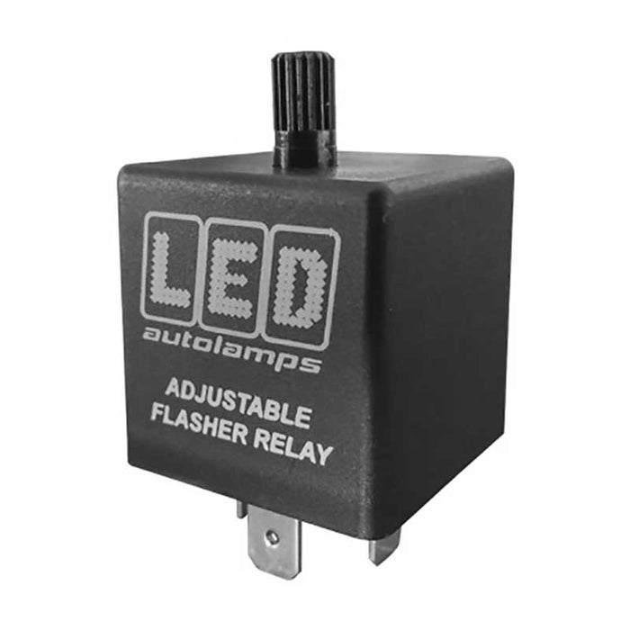 LED FLASHER RELAY ADJUSTABLE 3 PIN 12/24