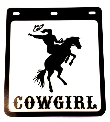 MUDFLAP 250X230MM COWGIRL FACING RIGHT