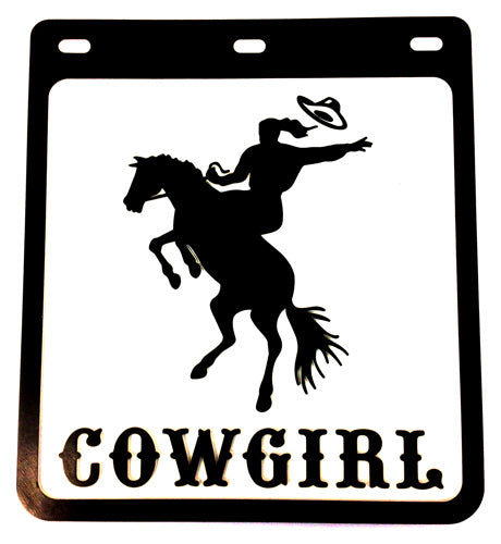 MUDFLAP 250X230MM COWGIRL FACING LEFT