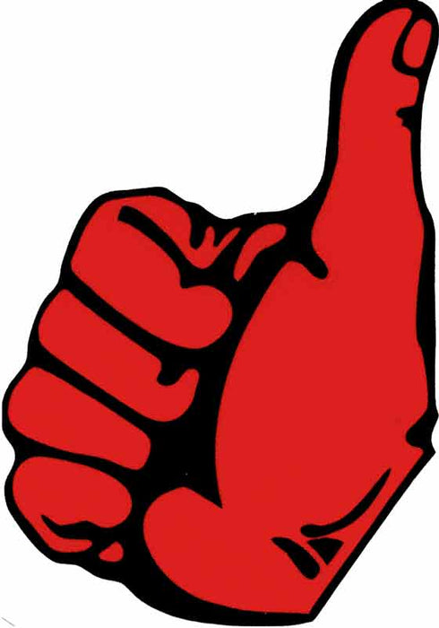 THUMBS UP DECAL R/H RED