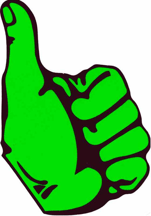 THUMBS UP DECAL L/H GREEN