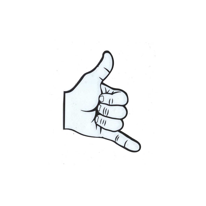 GNARLY SHAKA HAND DECAL L/H WHITE