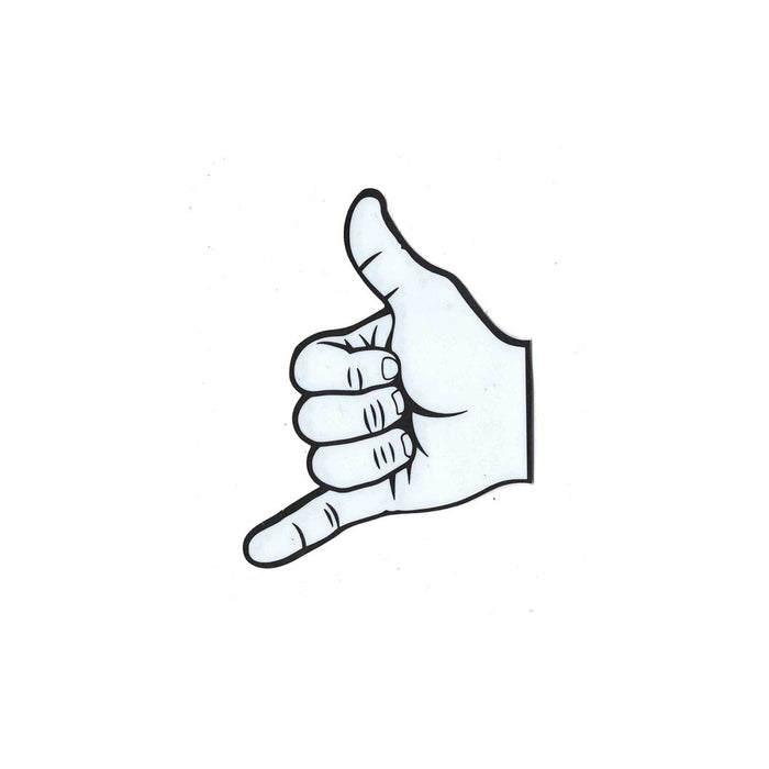GNARLY SHAKA HAND DECAL R/H WHITE