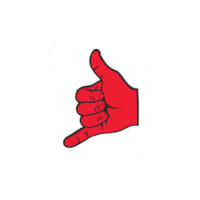GNARLY SHAKA HAND DECAL R/H RED