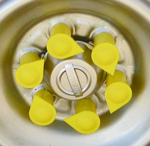 WHEELNUT INDICATOR FULL CUP YELLOW 21MM