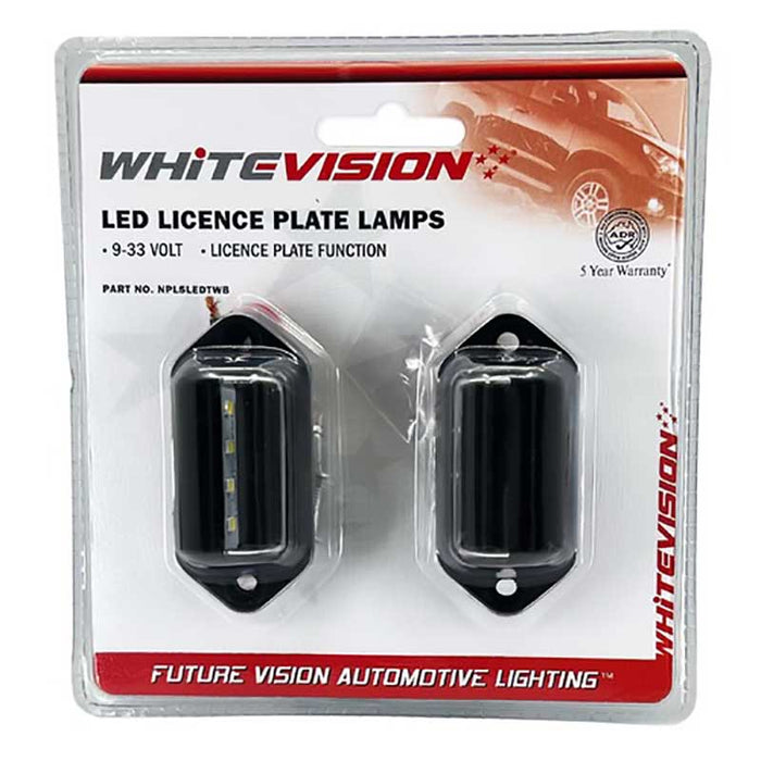 LED MINI LICENCE PLATE LAMP BLACK PAIR