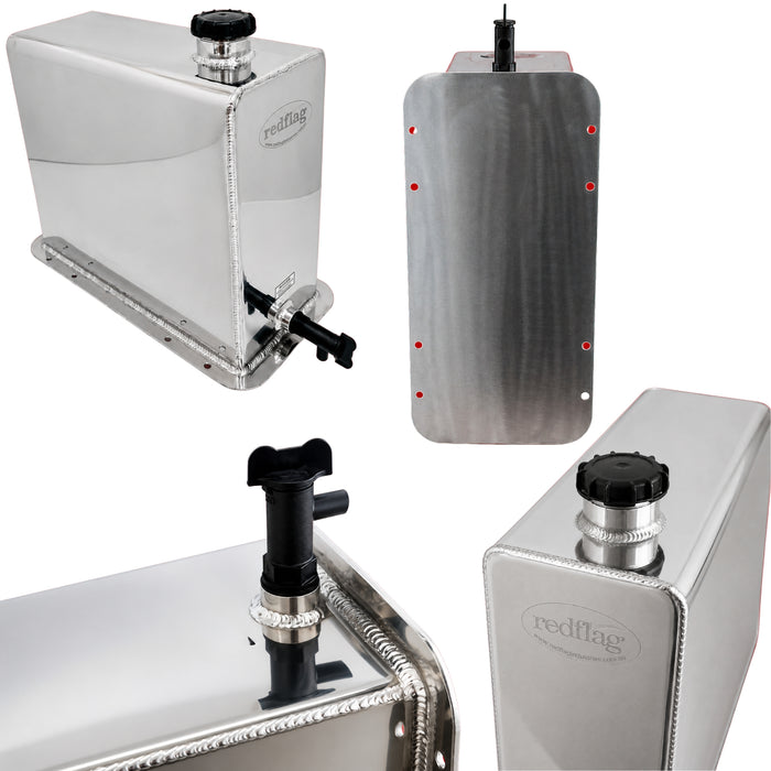WATER TANK RECT ALUMINIUM POLISHED 25L