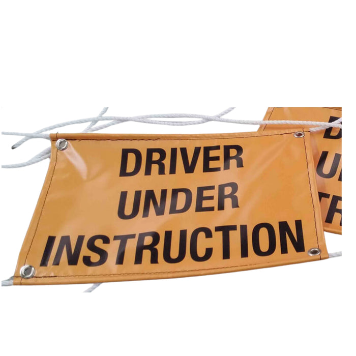 DRIVER UNDER INSTRUCTION BANNER W ROPES
