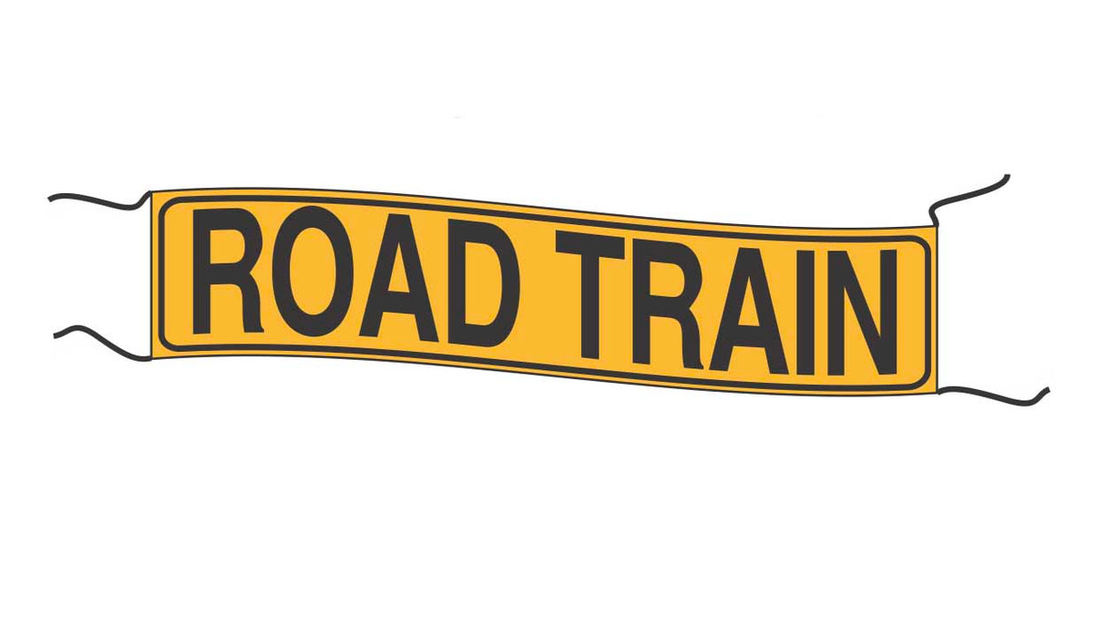 VINYL ROAD TRAIN BANNER WITH ROPES