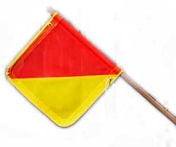 FLAG RED/YELLOW MESH STYLE ON POLE