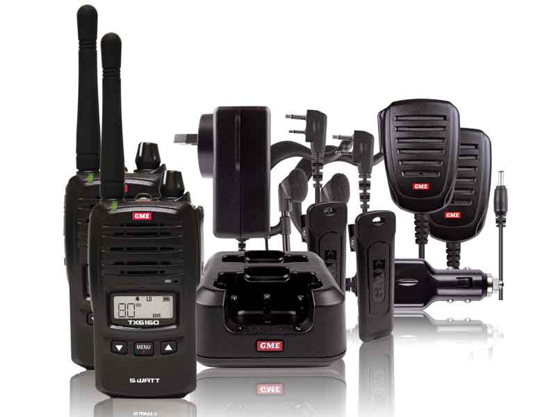 GME UHF HANDHELD RADIO 5W TWIN PACK