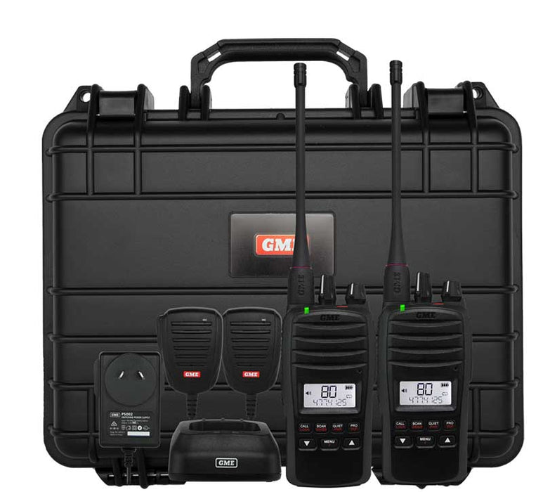 GME UHF HANDHELD RADIO 5W TWIN PACK