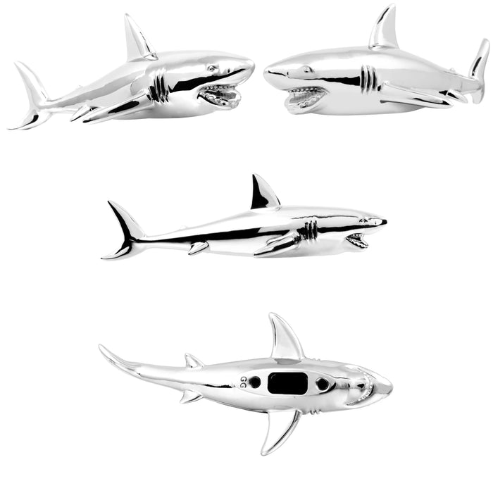 CHROME GREAT WHITE MASCOT HOOD ORNAMENT