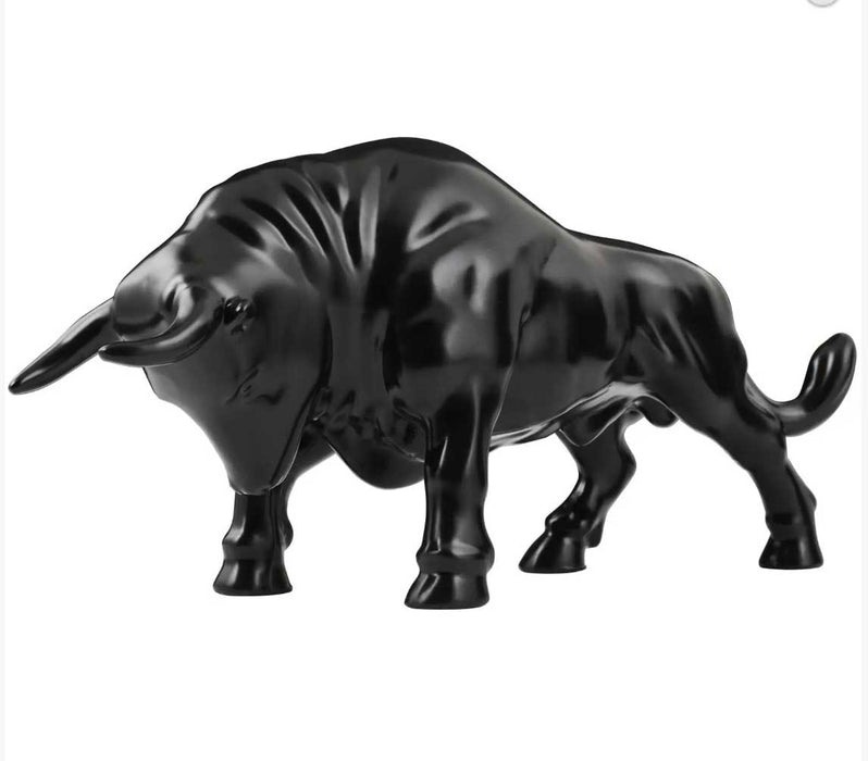 MATTE BLACK MASCOT FIGHTING BULL