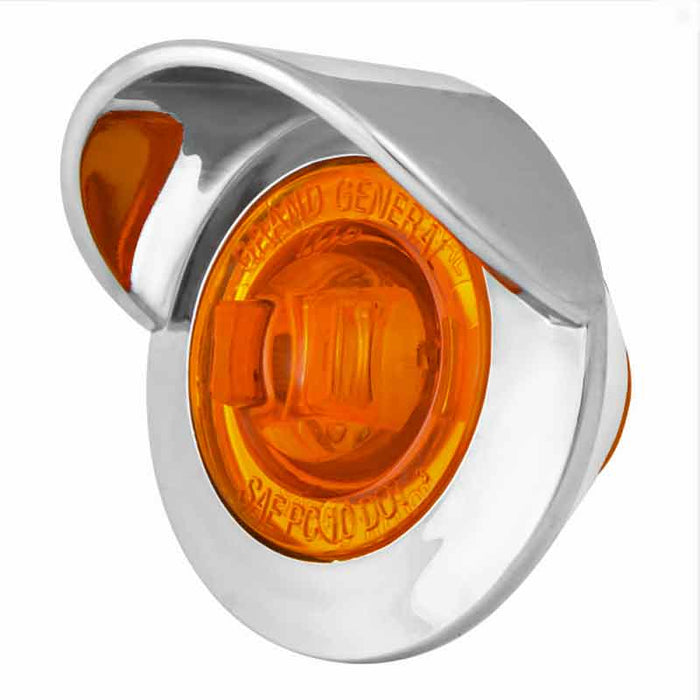 MINI 25MM LED LAMP WITH VISOR AMBER 12V