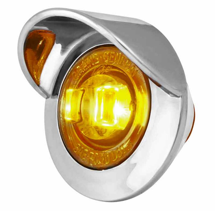 MINI 25MM LED LAMP WITH VISOR AMBER 12V