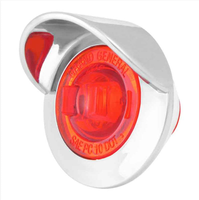MINI 25MM LED LAMP WITH VISOR RED 12V