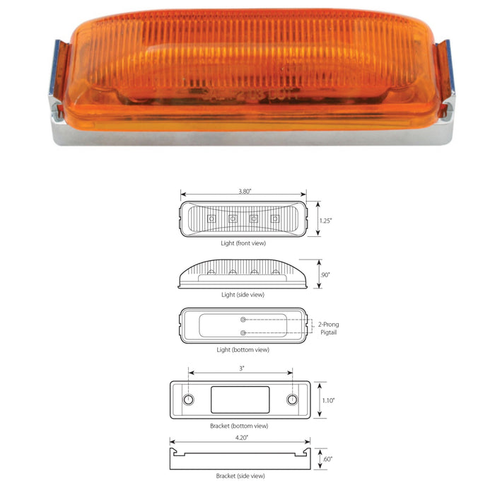 GG LED SIDE MARKER LAMP AMBER 12V ONLY.