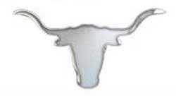 CHROME LONGHORN 4IN X 1 3/4IN ADHESIVE