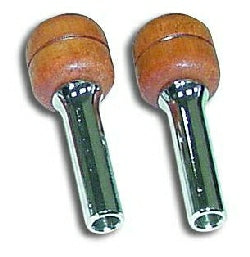 CHROME DOOR KNOB TUBE WALNUT 2PC