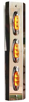 MIRROR LIGHT BAR WITH 3 X LED AMBER LAMP
