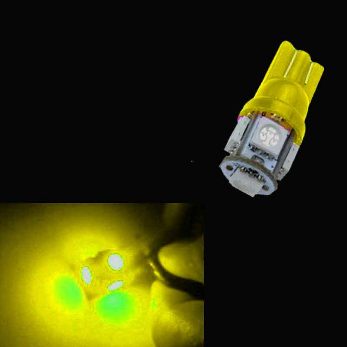 LED BULB T10 WEDGE 12V YELLOW/AMBER