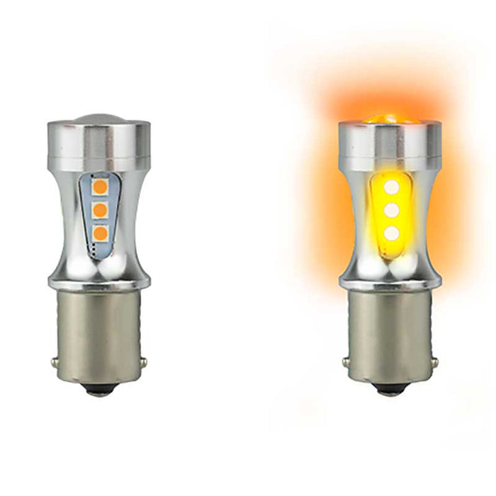 INDICATOR BULB BA15s AMBER 12-24V