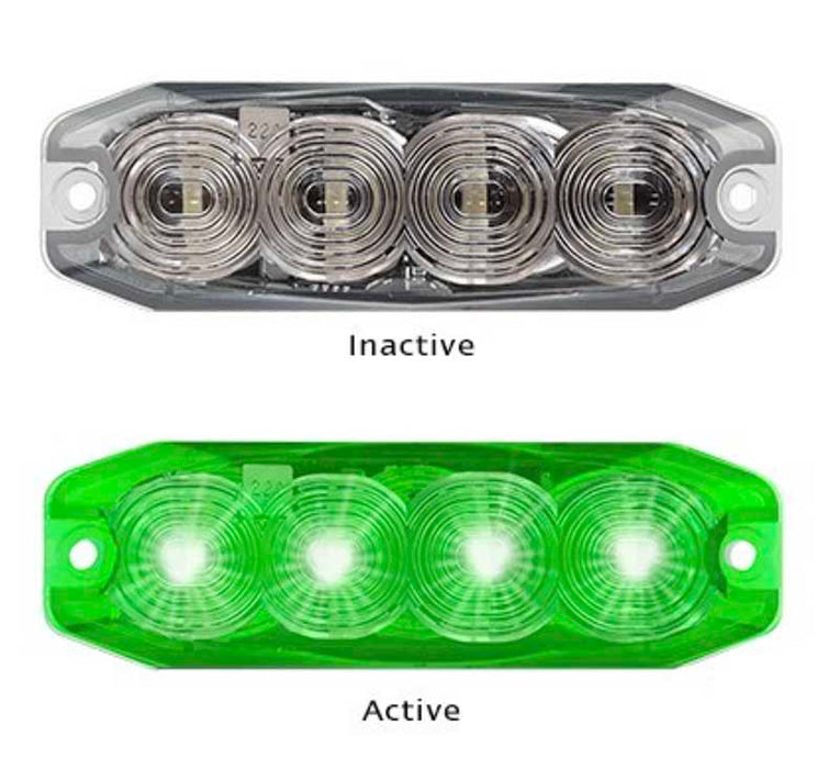 LED EMERGENCY FLASHING LAMP GREEN 12/24V