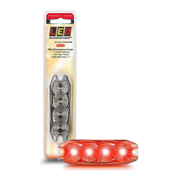 LED EMERGENCY FLASHING LAMP RED 12/24V
