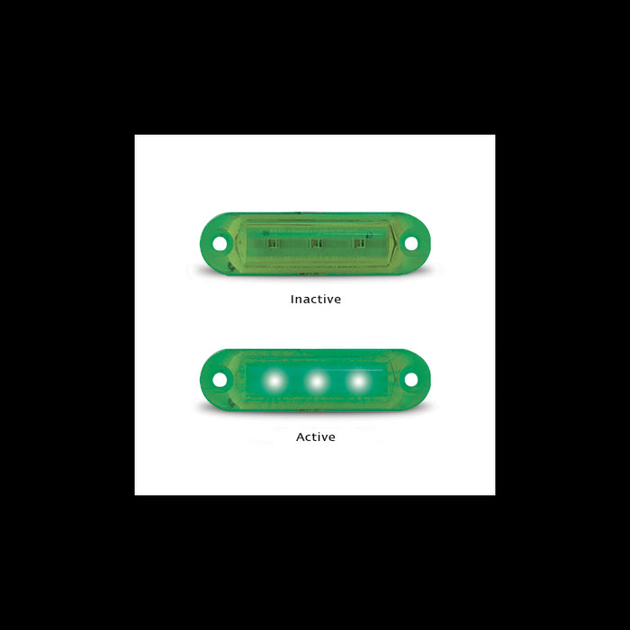 LED MARKER LAMP GREEN TWIN PACK 12V ONLY