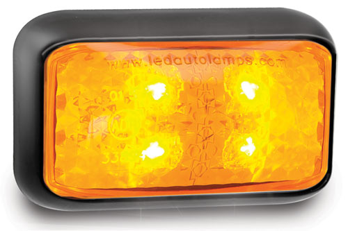LED MARKER LAMP AMBER BLACK BASE 12/24V