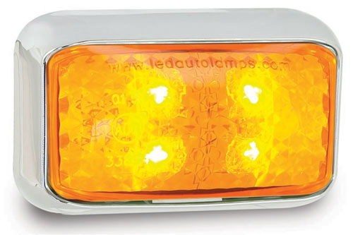 LED MARKER LAMP AMBER CHROME BASE 12/24V