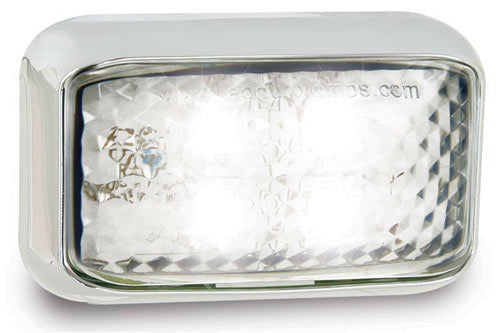 LED MARKER LAMP WHITE CHROME BASE 12/24V