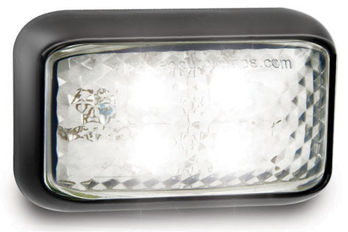 LED MARKER LAMP WHITE BLACK BASE 12/24V