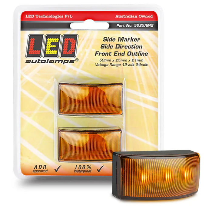 LED AMBER SIDE MARKER LAMP 12/24V X2