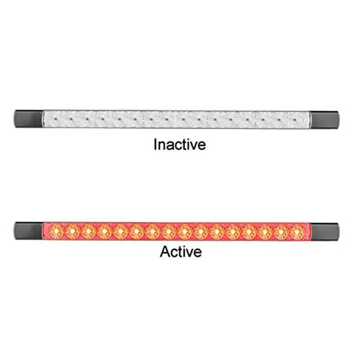 LED LONG SLIMLINE LAMP RED/CLEAR 12V
