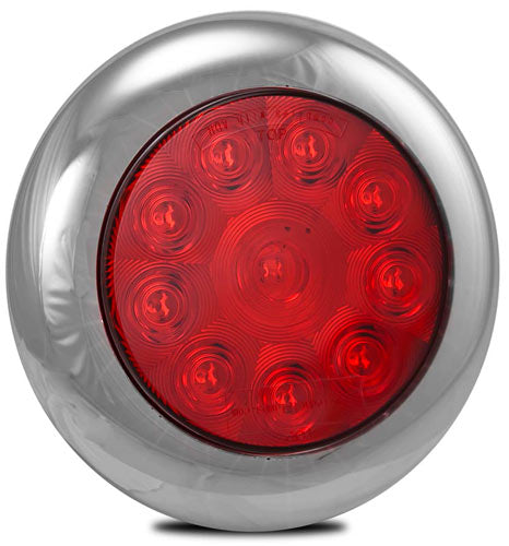 LED 4IN ROUND STOP/TAIL RED MULTIVOLT