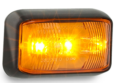 LED MARKER LAMP AMBER BLACK BASE 12/24V