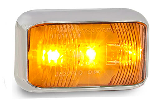 LED MARKER LAMP AMBER CHROME BASE 12/24V