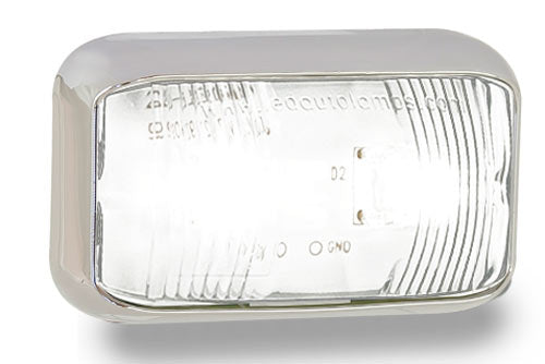 LED MARKER LAMP WHITE CHROME BASE 12/24V