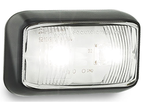 LED MARKER LAMP WHITE BLACK BASE 12/24V