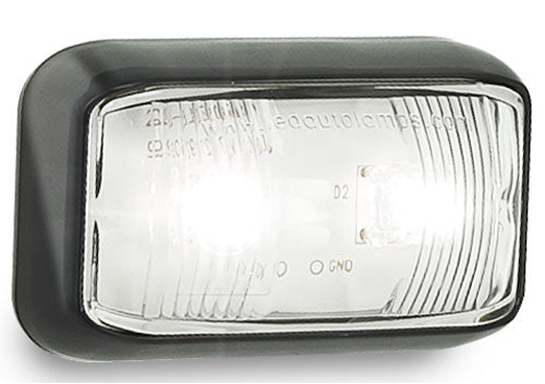 LED MARKER LAMP WHITE BLACK BASE 10-30V