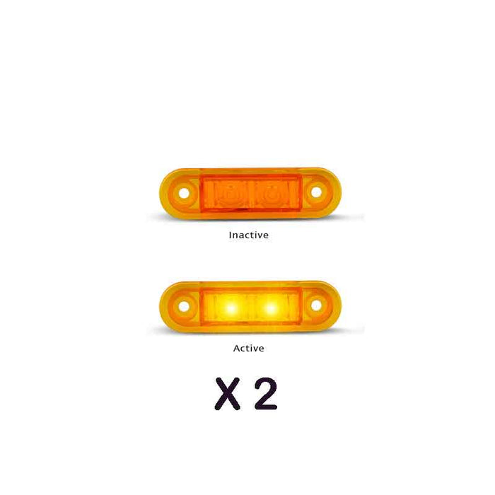 LED SIDE MARKER AMBER X 2 12/24VOLT