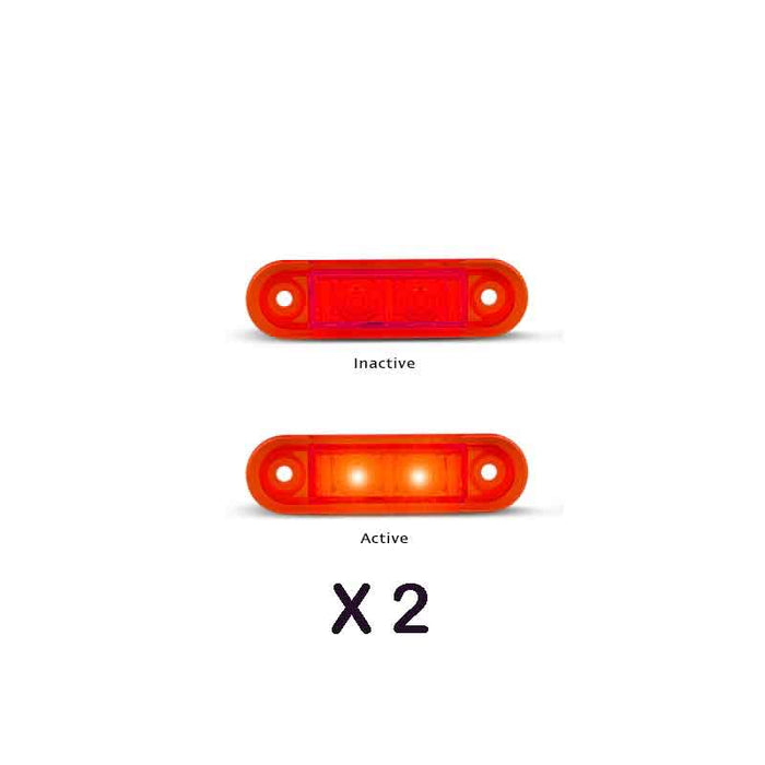 LED REAR END MARKER RED X 2 12/24VOLT