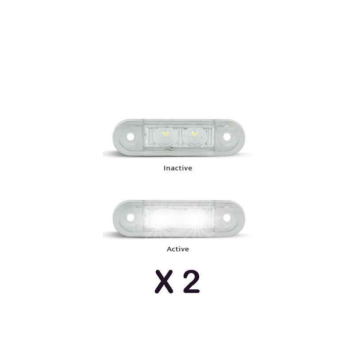 LED FRONT END MARKER WHITE X 2 12/24VOLT