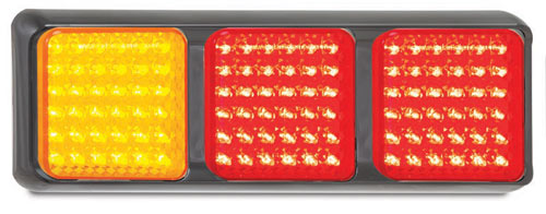 LED TAIL LAMP 3 CELL BLACK BASE 12V ONLY