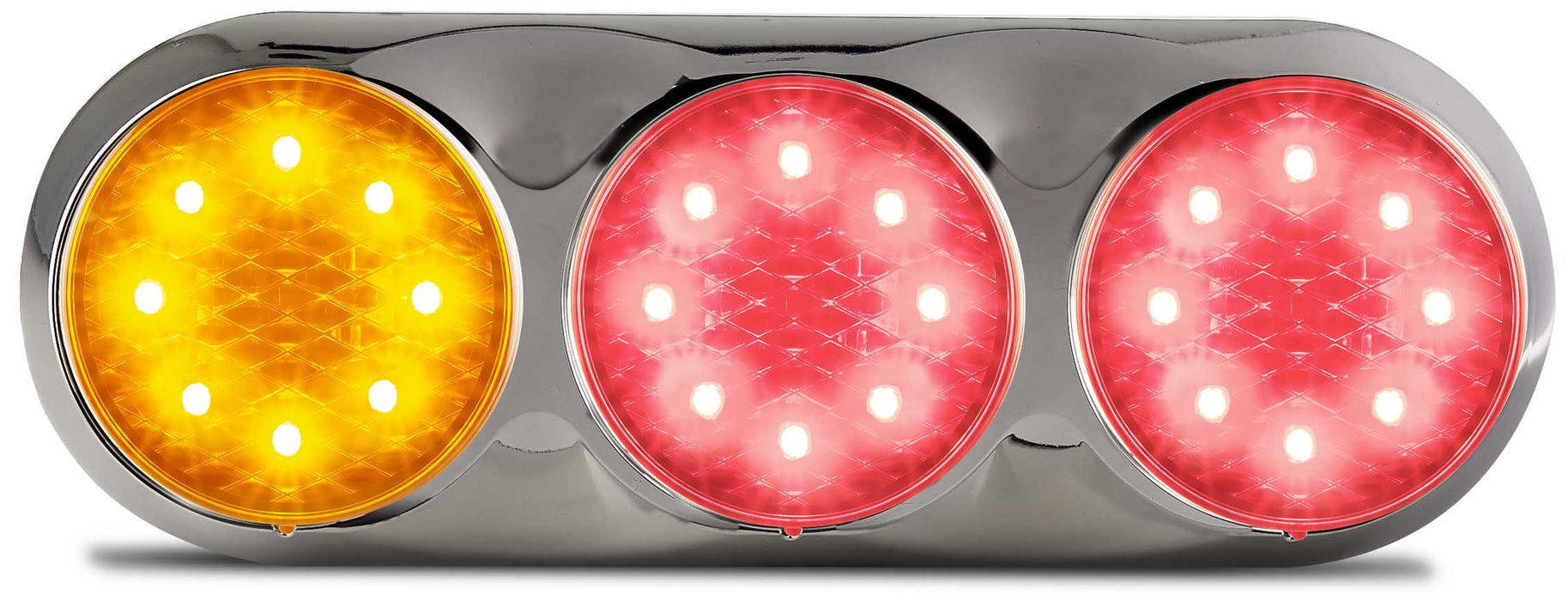 LED COMBO TAIL LAMP BLACK CHROME 12 VOLT